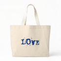 "LOVE" tote bags