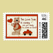 Love Train Bear stamps