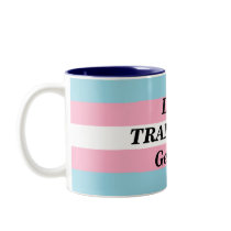 Love TRANScends Gender Blue Mug