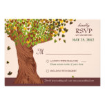 Love Tree Falling Heart Leaves RSVP Card Personalized Invites