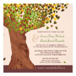 Love Tree Falling Heart Leaves Wedding Invite