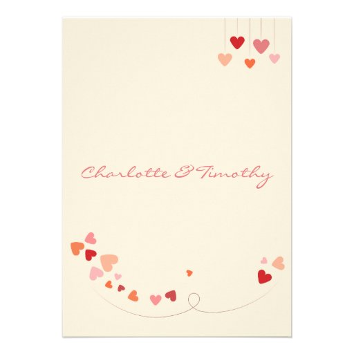 Love Tree Hearts Rehearsal Dinner Invitation
