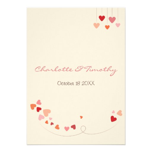 Love Tree Hearts Wedding Invitation