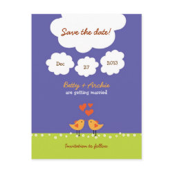 Love Tree (Night) Save the Date Postcard postcard
