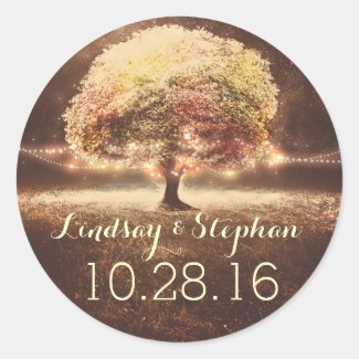 romantic string lights tree fall wedding invites Zazzle