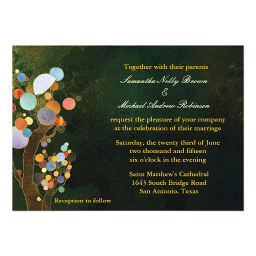 Love Trees(in Blue): Formal Wedding Invitations