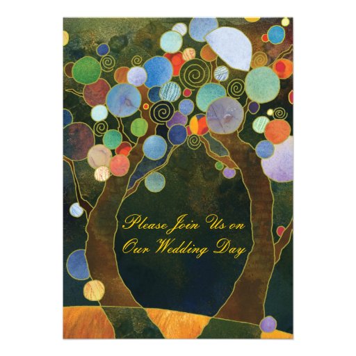Love Trees(in Blue): Formal Wedding Invitations
