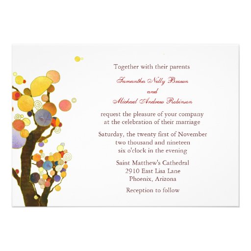 Love Trees, Symbols of Love Wedding Invitations