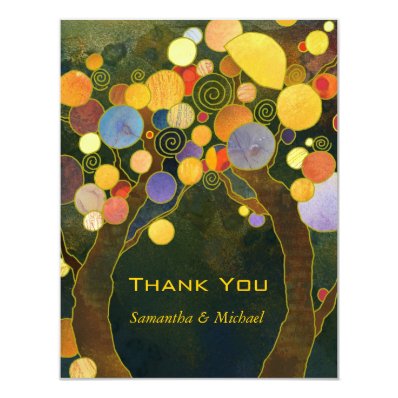Love Trees Unique Wedding Thank You 4.25x5.5 Paper Invitation Card