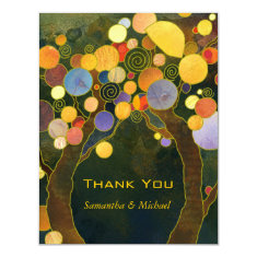Love Trees Unique Wedding Thank You Flat Cards Personalized Invite