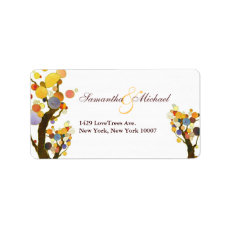 Love Trees: Wedding Address Label label