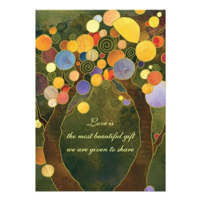 Love Trees: Wedding Invitation(Olive Green Front)