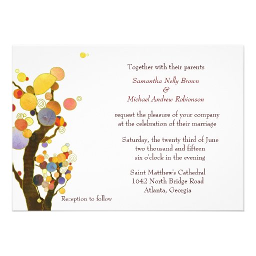 Love Trees Wedding Invitations (White Back)