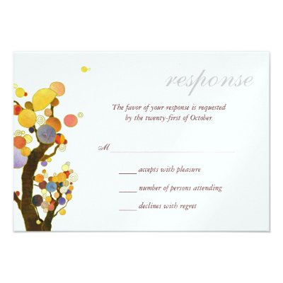 Love Trees White Ice Metallic Wedding RSVP (3.5x5) Personalized Invitation