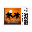 Love Tropical Wedding Postage Stamp stamp