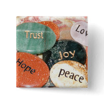 Love Trust Joy Peace Hope buttons by SuanSilverTree Love Trust Joy Peace Hope buttons