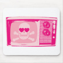 LOVE-TV-PINK MOUSE PADS