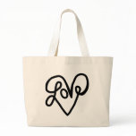 Love Typography Text Art Tote Bag
