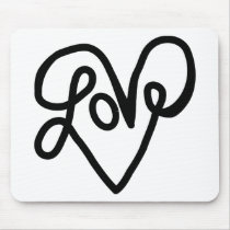 Love Typography Text Art Mousepad