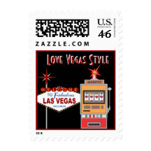 Love Vegas Style Black Wedding Postage