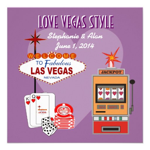 Love Vegas Style Wedding Invitation (front side)
