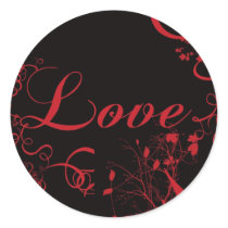 Love vines  n Roses Round Stickers