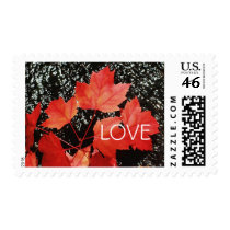 LOVE Wedding Invitation Postage Fall Wedding 2010