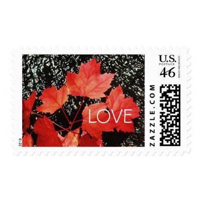 LOVE Wedding Invitation Postage Fall Wedding 2010