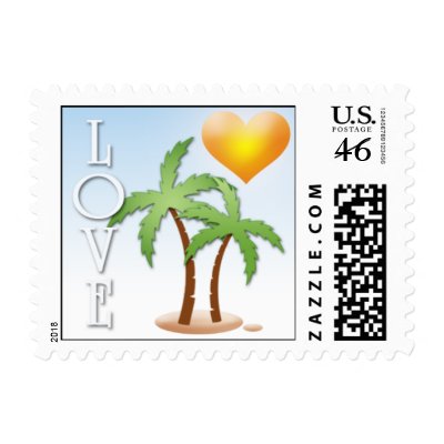 Love Wedding Invitation Postage Stamp