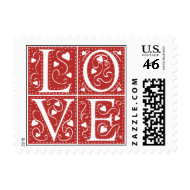 Love Wedding Invitation Postage Stamp stamp