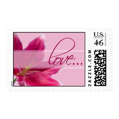Love Wedding Invitation Postage Stamp