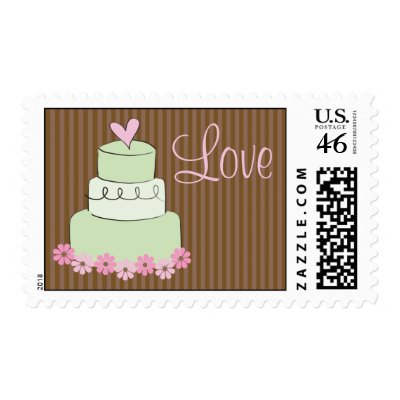 Love Wedding Invitation Postage Stamp