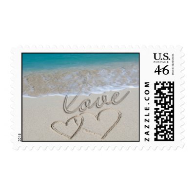 Love Wedding Invitation Postage Stamp