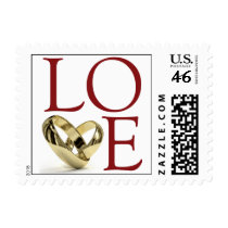 Love Wedding Invitation Postage Stamp