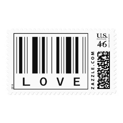Love Wedding Invitation Postage Stamp