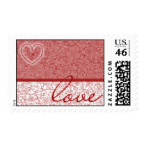 Love Wedding Invitation Postage Stamp