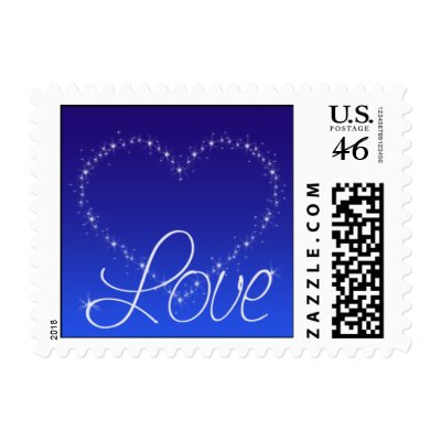 Love Wedding Invitation Postage Stamp
