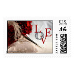 Love Wedding Invitation Postage Stamp