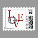 Love Wedding Invitation Postage Stamp