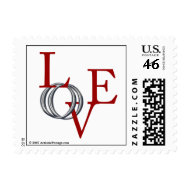 Love Wedding Invitation Postage Stamp stamp