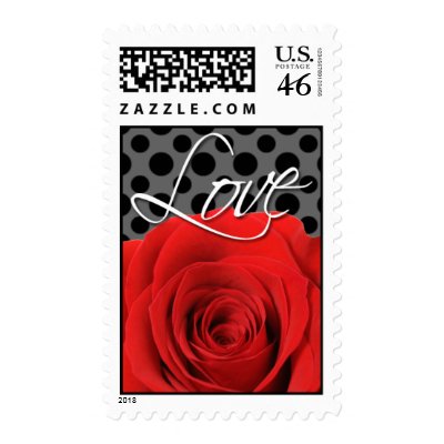 Love Wedding Invitation Postage Stamp