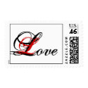 Love_Wedding Postage Stamp_Red, Black and White
