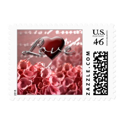 Love Wedding Postage Stamps