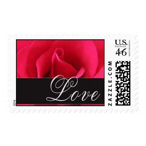 Love Wedding Stamps with red rose