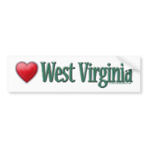 Love West Virginia Bumper Sticker bumper stickers