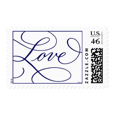 Love . White and Blue Postage