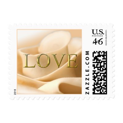 Love White Rose Wedding Postage Stamp by TDSwhite