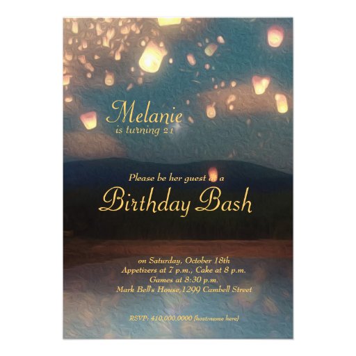 Love Wish Lanterns -  Birthday Invitation