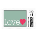 Love with a bright pink heart postage