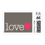 Love with a bright pink heart postage